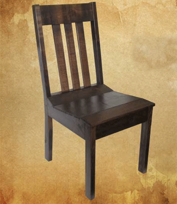 canyon side chair made in Canada from solid wood - pine okanagan rustix canyon side chair