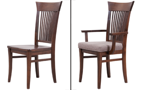 canadian made solid wood furniture maple and oak essex dining chairs woodworks home furnishings essex dining side arm chairs